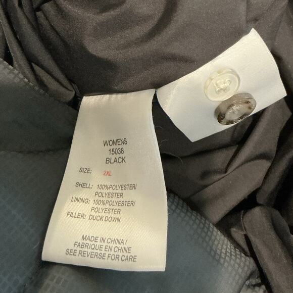 Woolrich Womens Long Duck Down Puffer Coat Plus Size 2XL 2X Black Belted Feather - Picture 11 of 16